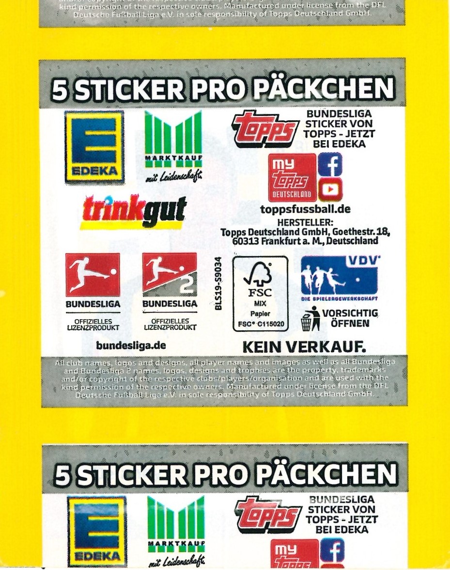 Sticker 274 Nuri Sahin TOPPS Bundesliga 2018/2019 